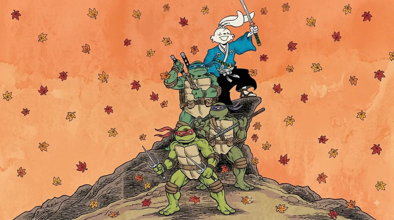 Teenage Mutant Ninja Turtles and Usagi Yojimbo in WhereWhen, art by Stan Sakai